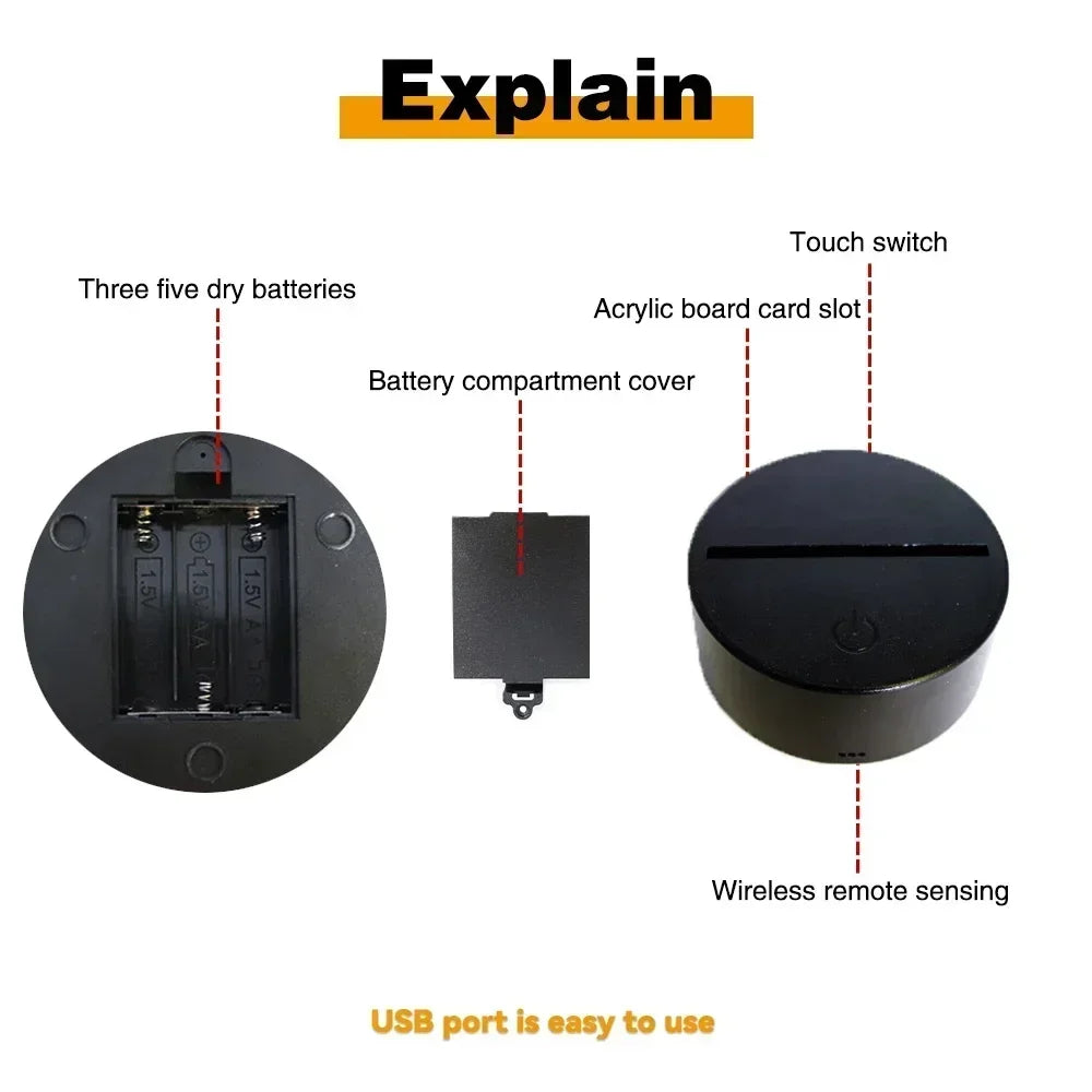 3D Illusion Stitch LED Night Light - Image 6