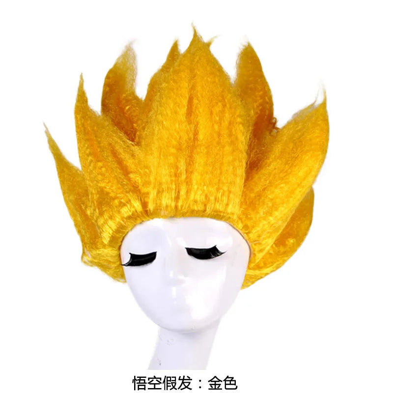 Kids’ Saiyan Goku Wig – Fluffy Lianhua Style Gold Cosplay Wig - Image 4