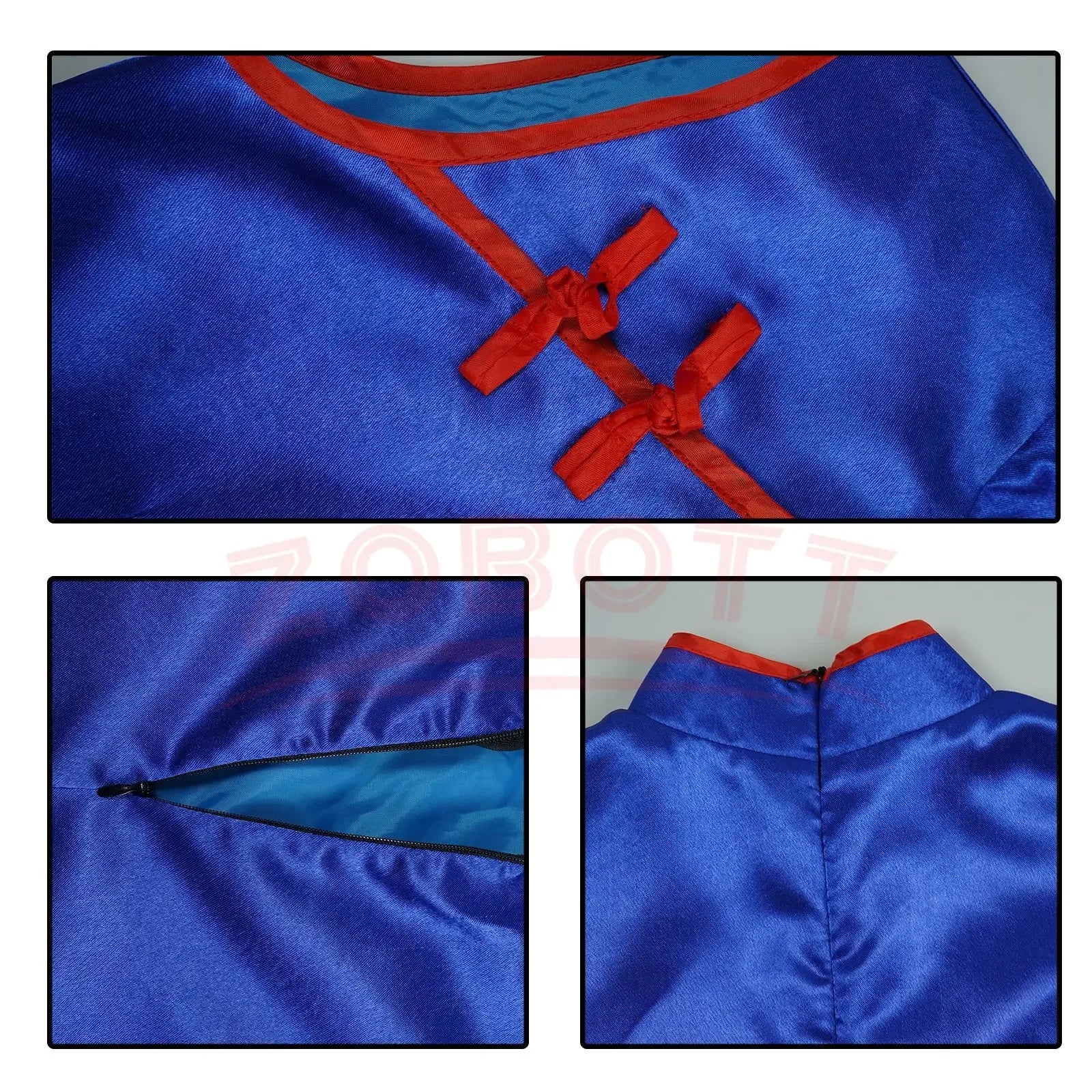 Chi-Chi Cosplay Costume – Blue Cheongsam Dress Uniform for Women - Image 4