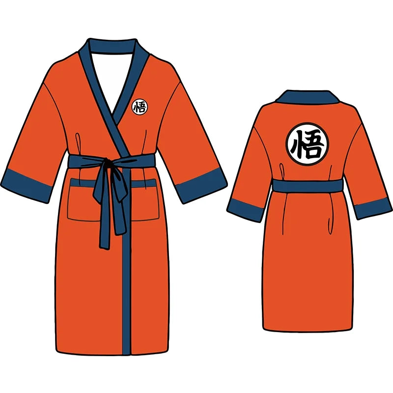 Dragon Ball Super Saiyan Son Goku Flannel Cosplay Robe – Unisex Anime Homewear Pajamas - Image 5