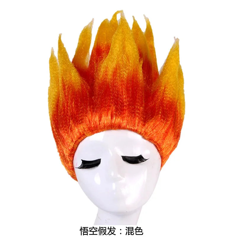 Kids’ Saiyan Goku Wig – Fluffy Lianhua Style Gold Cosplay Wig - Image 3