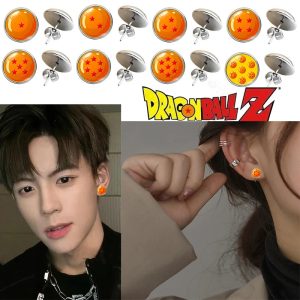 2pcs Dragon Ball Son Goku Metal Earrings
